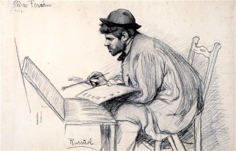 Santiago Rusiñol - Portrait of Pere Ferran Painting - Google Art Project. Free illustration for personal and commercial use.