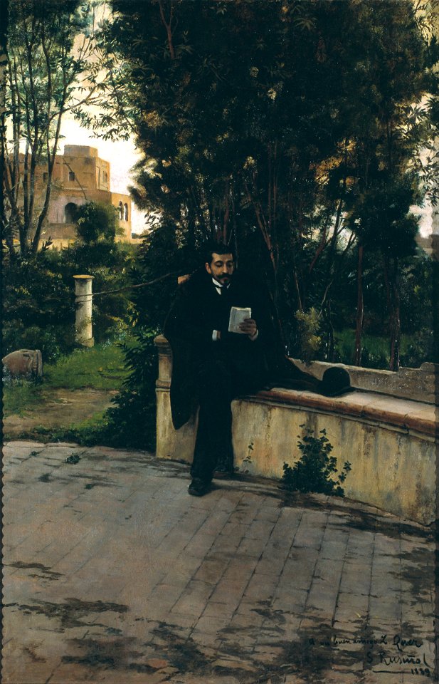 Santiago Rusiñol - Senyor Quer in the Garden - Google Art Project