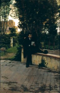 Santiago Rusiñol - Senyor Quer in the Garden - Google Art Project. Free illustration for personal and commercial use.