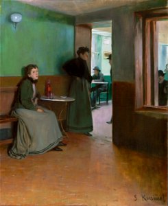 Santiago Rusiñol, Spanish - Interior of a Café - Google Art Project. Free illustration for personal and commercial use.