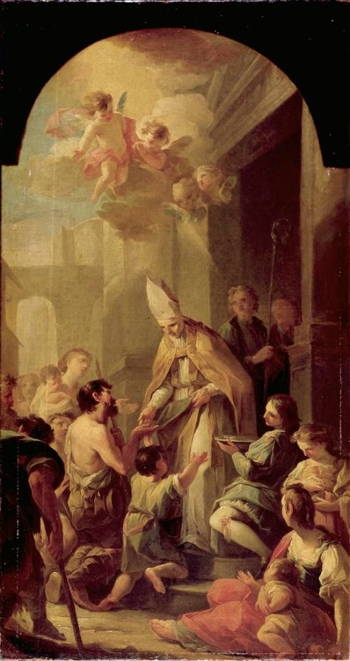 Santo Tomás de Villanueva dando limosna, de Mariano Salvador Maella (Museo Lázaro Galdiano, Madrid)