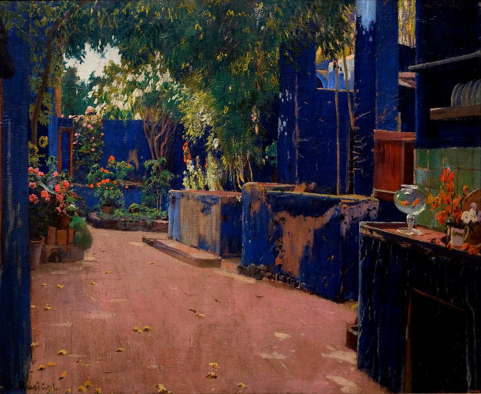 Santiago Rusiñol - Blue Courtyard. Arenys de Munt - Google Art Project