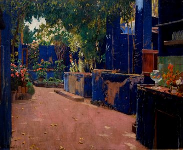 Santiago Rusiñol - Blue Courtyard. Arenys de Munt - Google Art Project