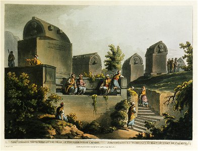 Sarcophagi & Sepulchres at the head of the harbor of Cacamo - Mayer Luigi - 1803