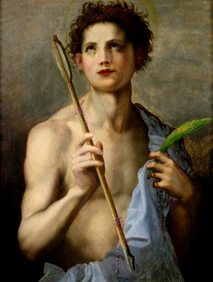 Andrea del Sarto (da) - San Sebastiano che tiene due frecce e la palma del martirio