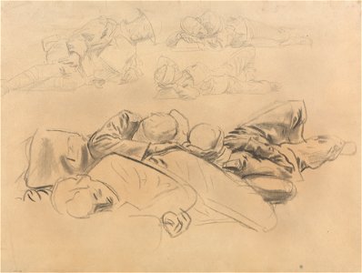 Study for Gassed Soldiers by John Singer Sargent 1918. Free illustration for personal and commercial use.