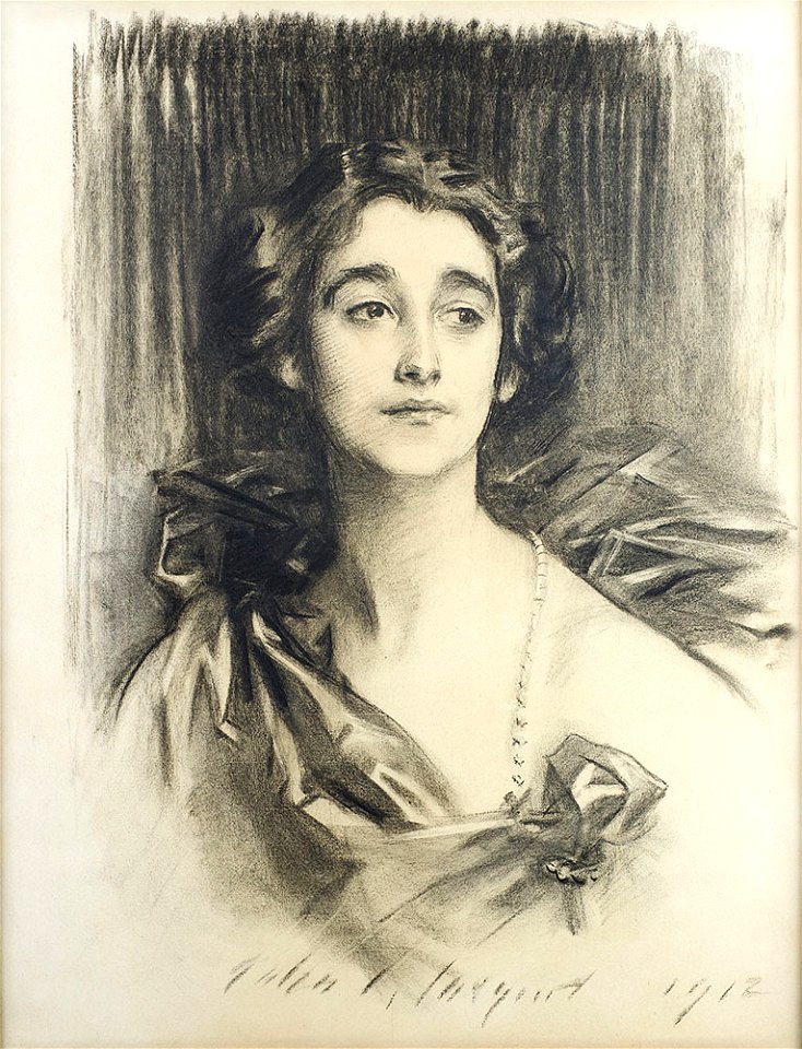 Sybil Sassoon by John Singer Sargent, 1912, charcoal