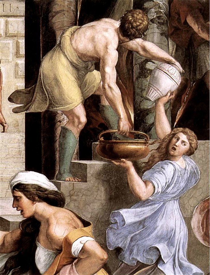 Sanzio, Raffaello - The Fire in the Borgo (detail) - 1514