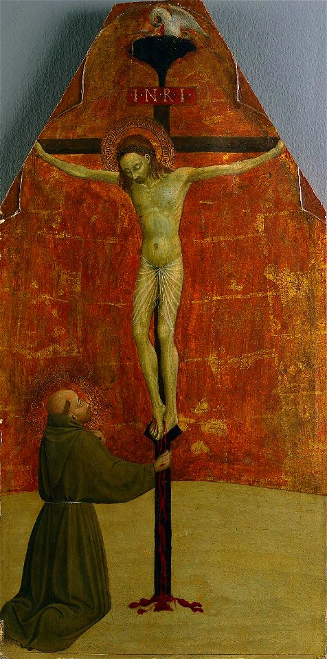 Sassetta. St Francis Kneeling before Christ on the Cross 1437-1444 Cleveland Mus.of Art