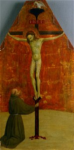 Sassetta. St Francis Kneeling before Christ on the Cross 1437-1444 Cleveland Mus.of Art