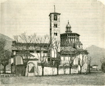 Santuario della Madonna di Campagna in Suna, (xilografia di Barberis)