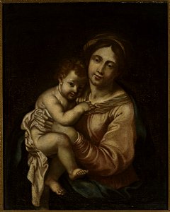 Sassoferrato (1609-1685) - Madonna with Child Jesus - M.Ob.979 MNW - National Museum in Warsaw. Free illustration for personal and commercial use.