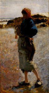 John Singer Sargent - Girl on the Beach, a Sketch (1877)