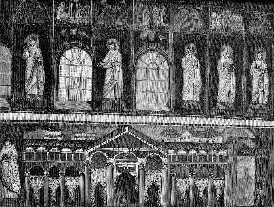 Sant’Apollinare Nuovo Fatti della vita di Gesù Cristo Profeti palazzo di Teodorico xilografia