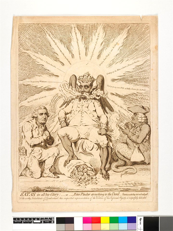 Satan in all his glory; - or - Peter Pindar crouching to the Devil. (BM 1868,0808.10372 1)