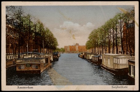 Sarphatikade links van de Singelgracht met rechts de Stadhouderskade, Afb PRKBB00273000001