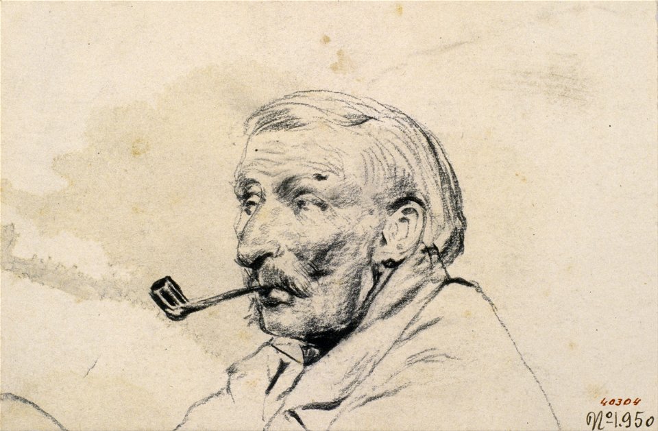 Santiago Rusiñol - Head of a Man Smoking a Pipe - Google Art Project