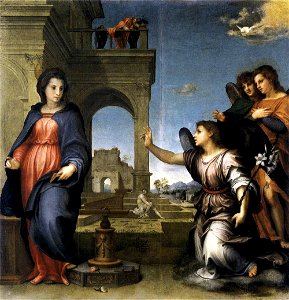 Andrea del Sarto - The Annunciation - WGA00359. Free illustration for personal and commercial use.