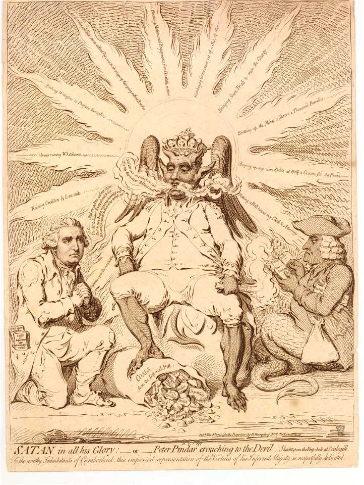 Satan in all his glory;-or-Peter Pindar crouching to the devil. (BM 1851,0901.598)