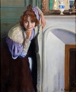 Santiago Rusiñol - Laughing Girl - Google Art Project. Free illustration for personal and commercial use.