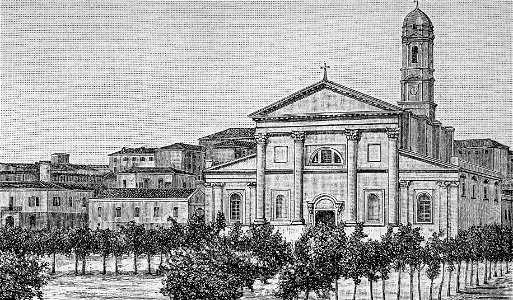 Sassari – Piazza d’Armi e chiesa di San Giuseppe (xilografia)