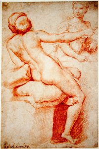 Sanzio - Study for Two Female Figures; Hebe and Proserpine