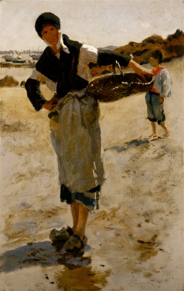 John Singer Sargent - Breton Woman with a Basket, a Sketch (1877)