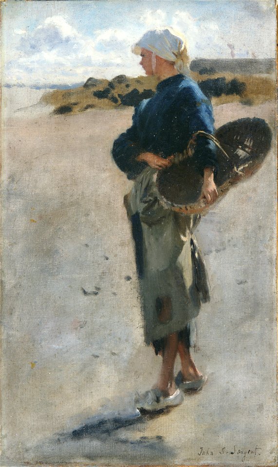 John Singer Sargent - Breton Girl with a Basket, a Sketch (1877)