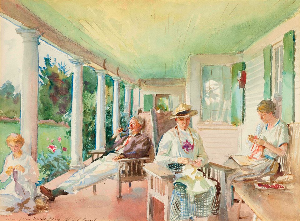 On the Verandah (Ironbound Island, Maine) by John Singer Sargent
