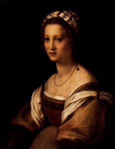 Andrea del Sarto - Portrait of the Artist's Wife - WGA00372. Free illustration for personal and commercial use.