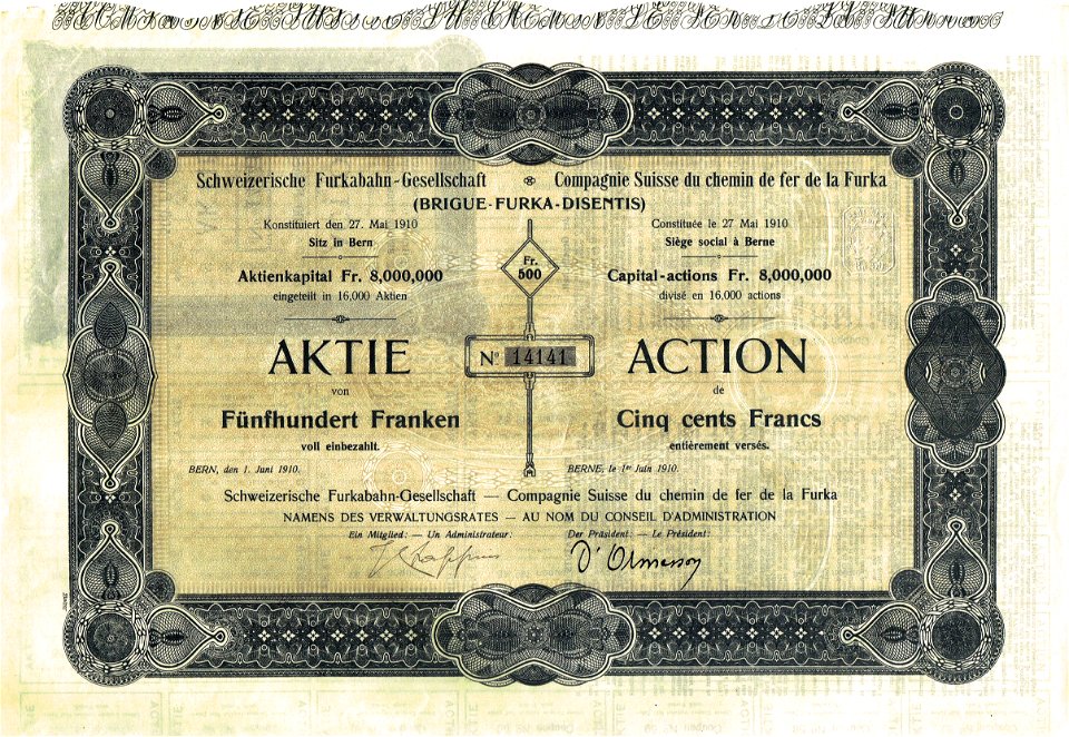 Schweizerische Furkabahn-Gesellschaft 1910