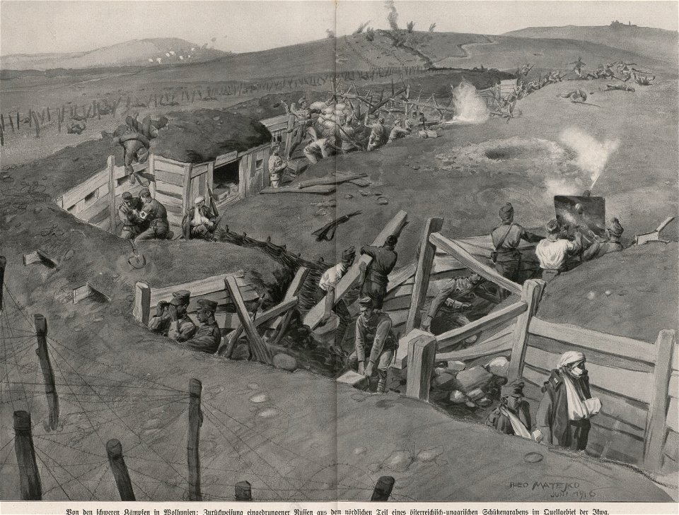 Schützengrabens im Quellgebiet der Ikwa