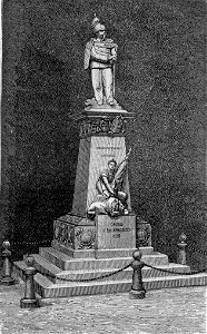 Sassari – Monumento a Vittorio Emanuele dello scultore Sartorio, per la piazza d’Italia (xilografia)