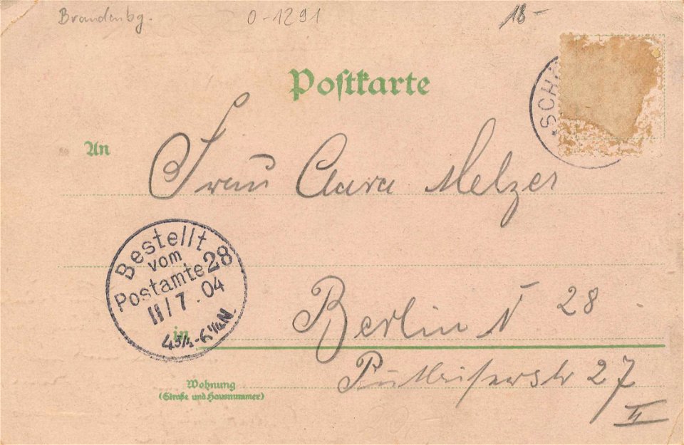 Schönerlinde, Brandenburg - Stadtansicht; Restaurant Garten und Kegelbahn H. Wichert (back) (Zeno Ansichtskarten)