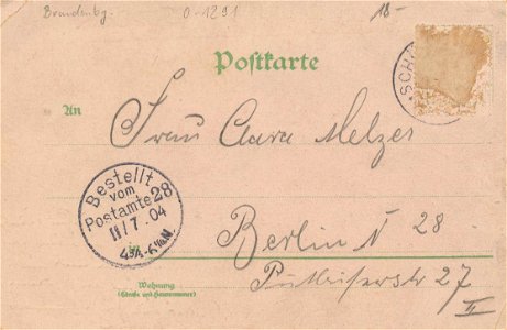 Schönerlinde, Brandenburg - Stadtansicht; Restaurant Garten und Kegelbahn H. Wichert (back) (Zeno Ansichtskarten)