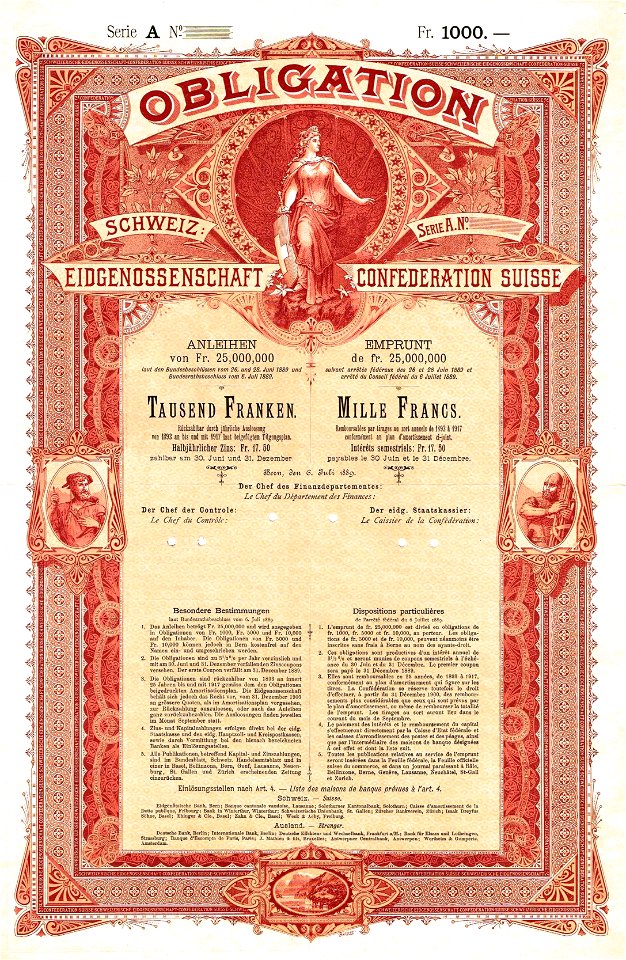Schweizerische Eidgenossenschaft 1889