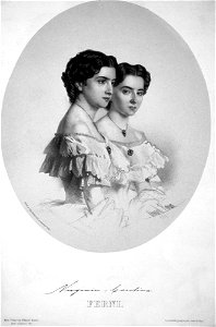 Schwestern Carolina und Virginia Ferni Litho