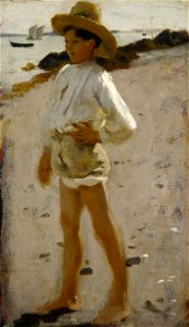 John Singer Sargent - Young Boy on the Beach, a Sketch (1877)