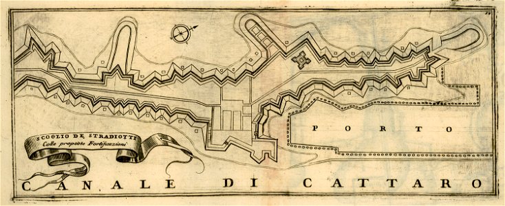 Scoglio de Stradiotti colle proposte fortificazione - Coronelli Vincenzo - 1688