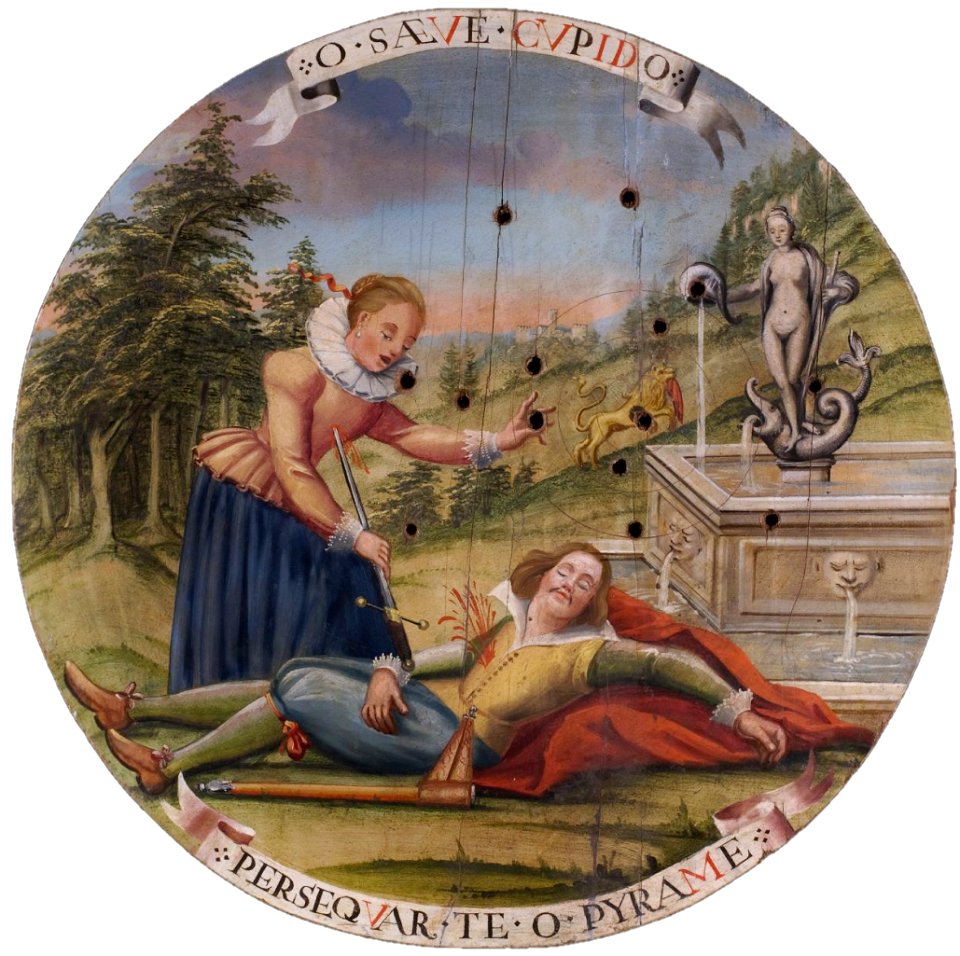 Schützenscheibe Pyramus und Thisbe