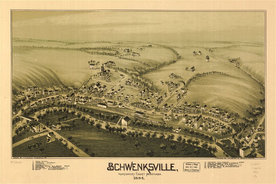 Schwenksville, Montgomery County, Pennsylvania, 1894. LOC 75696531