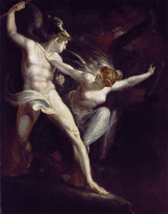 Satan und Tod, von der Sünde getrennt, by Johann Heinrich Füssli