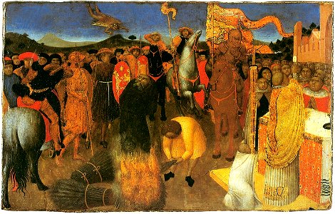 Burning-of-a-heretic-- Sassetta--Melburn museum. Free illustration for personal and commercial use.