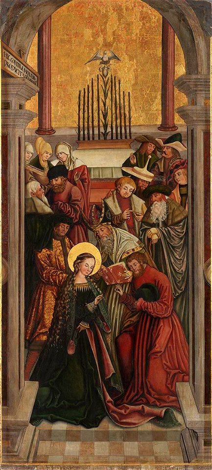 Schwäbisch, 1520 - Rechter Altarflügel, Innenseite, Vermählung Mariens Rückseite, Rosenkranz - 5356 - Bavarian State Painting Collections