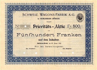 Schweiz Wagons-Fabrik AG 1902