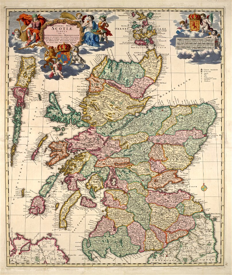 Scotland 1689 map by Nicolaes Visscher II