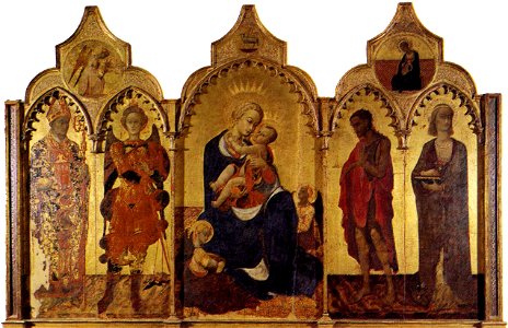 Sassetta, madonna col Bambino e quattro santi