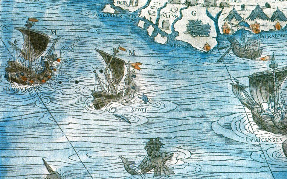 Scottish armed merchantman under attack