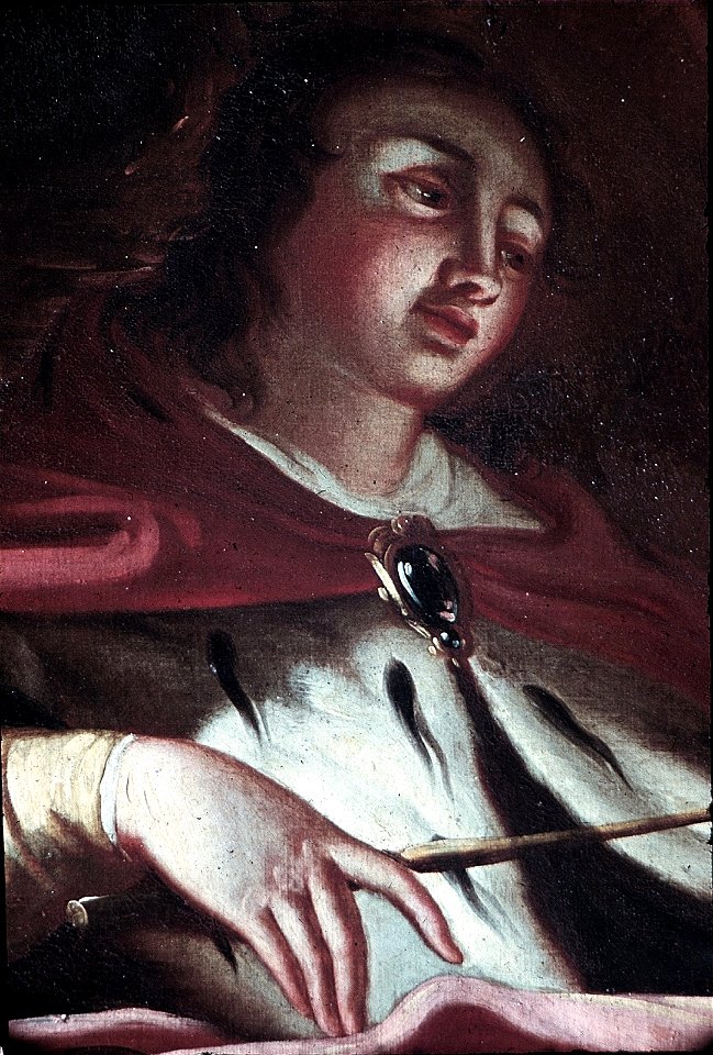 Schwäbisch Hall, Rathaus, Wandbild im Ratssaal Salomos Urteil (Portrait des Salomon)