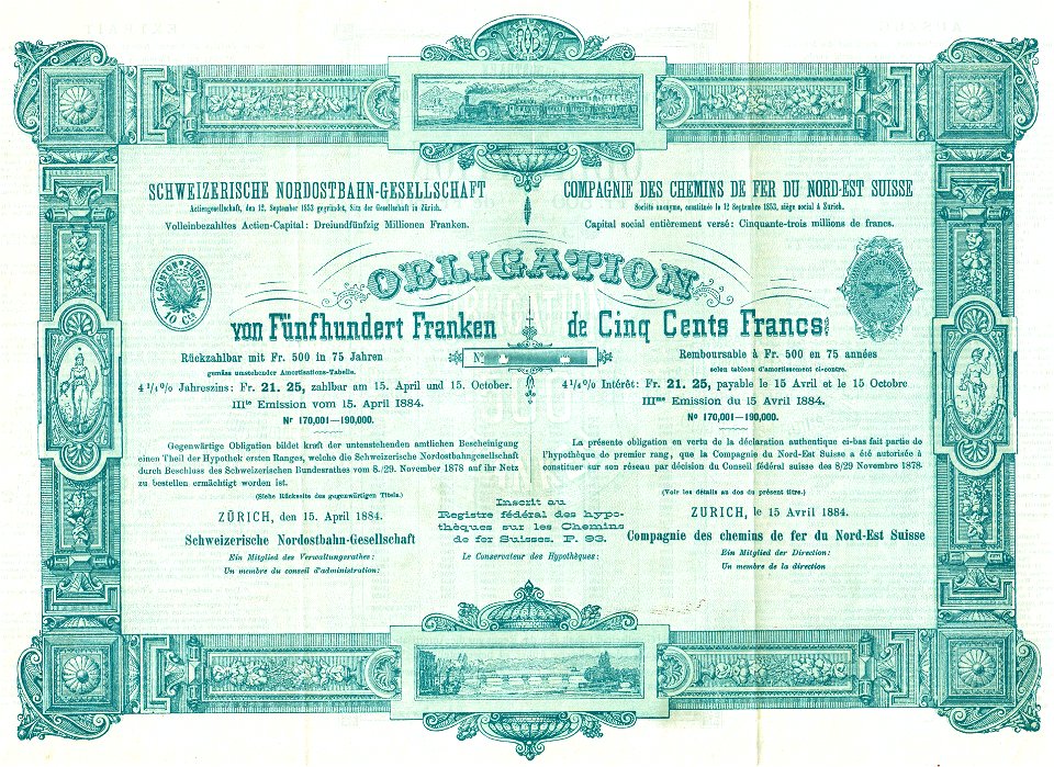 Schweizerische Nordostbahn 1884